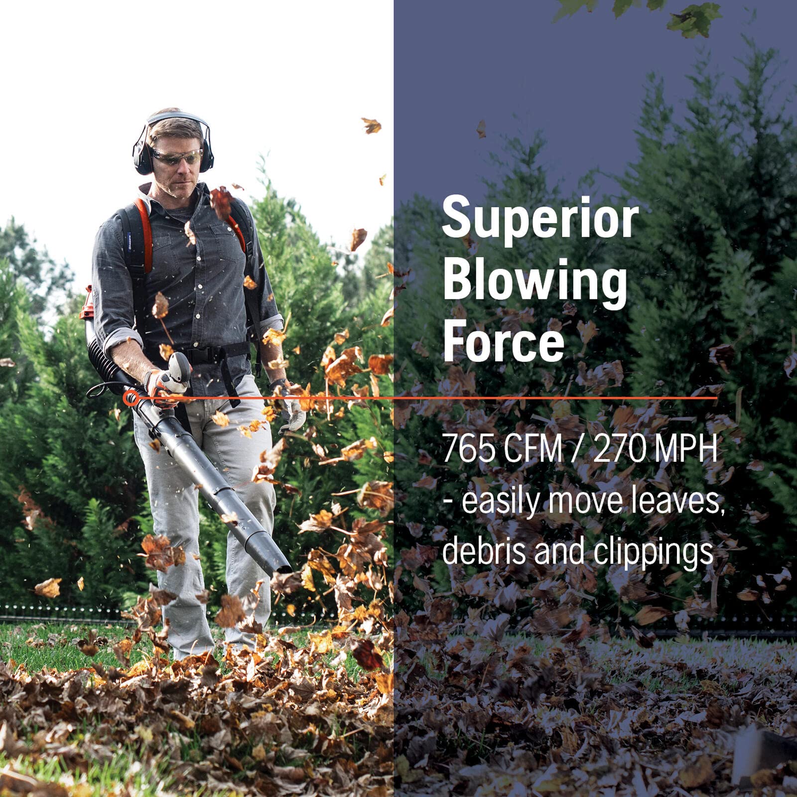 Husqvarna blower tube and nozzle profile for concentrated clearing force