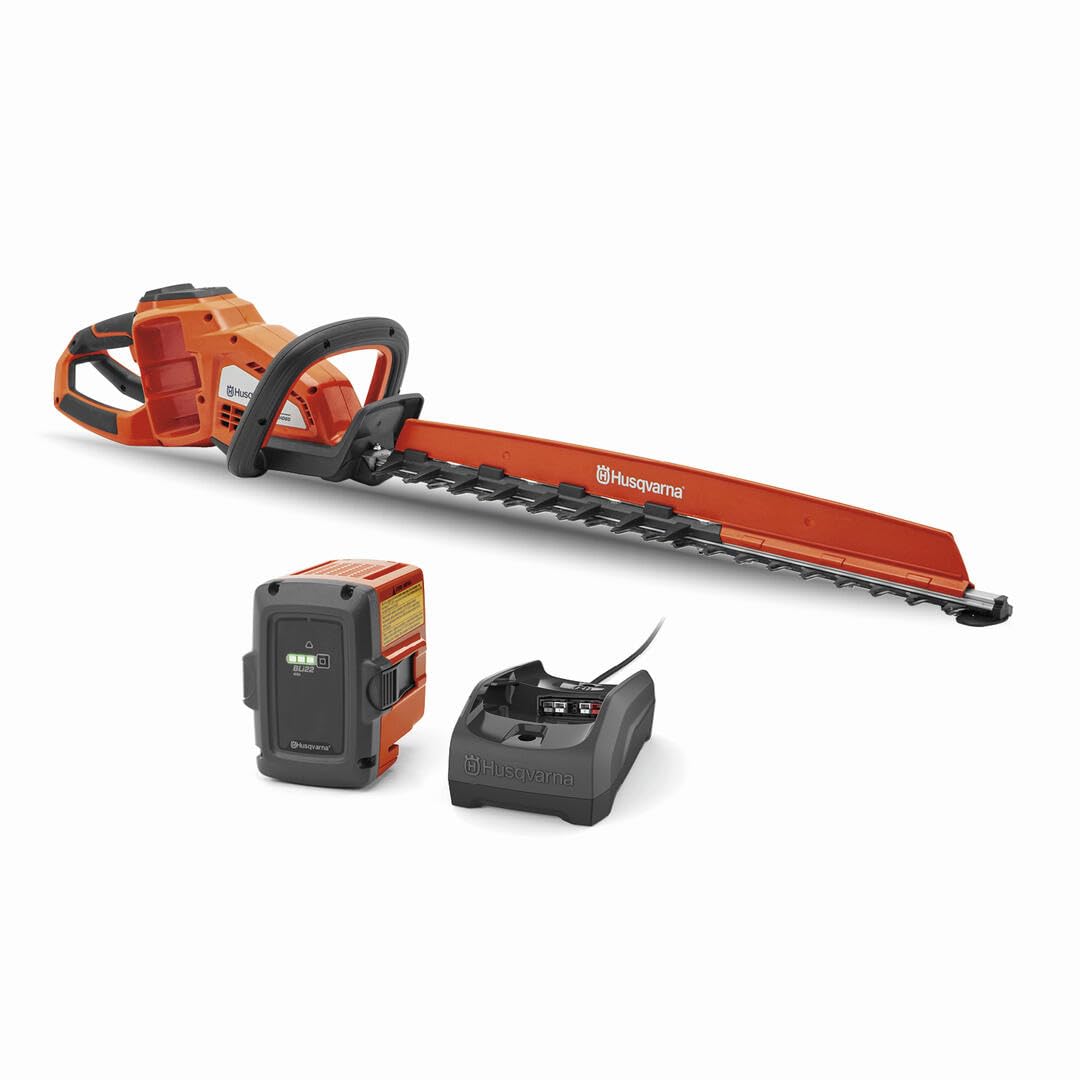 Husqvarna Hedge Master 320iHD60 front view showing compact cordless body and blade — clear handling