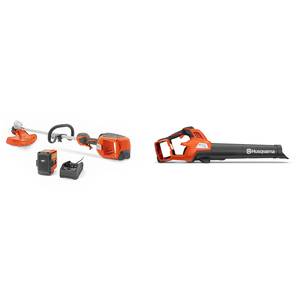 Husqvarna 320iL and 230iB front view showing compact cordless bundle and ergonomic design