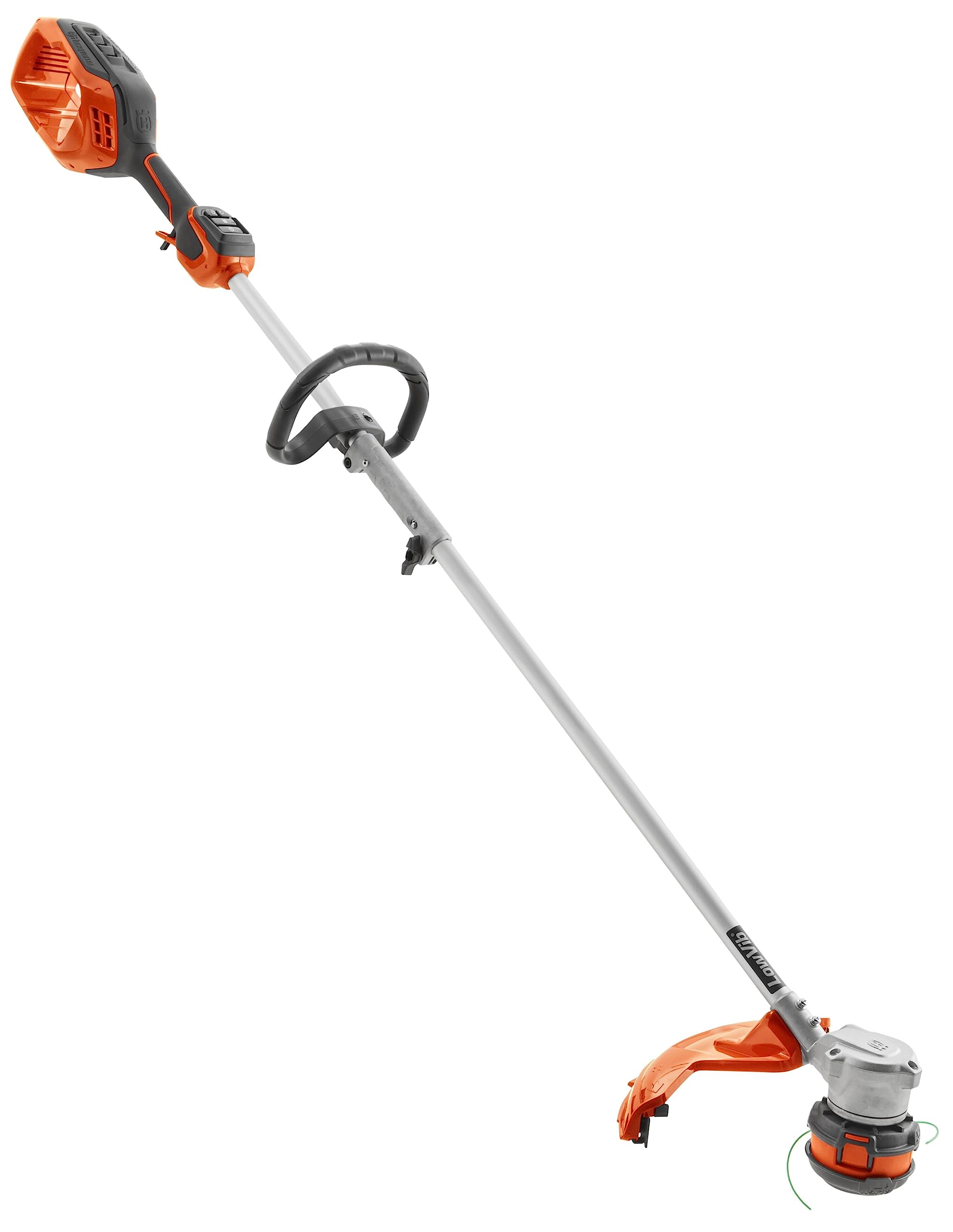 Husqvarna 320iL front view showing compact cordless design and balanced handling