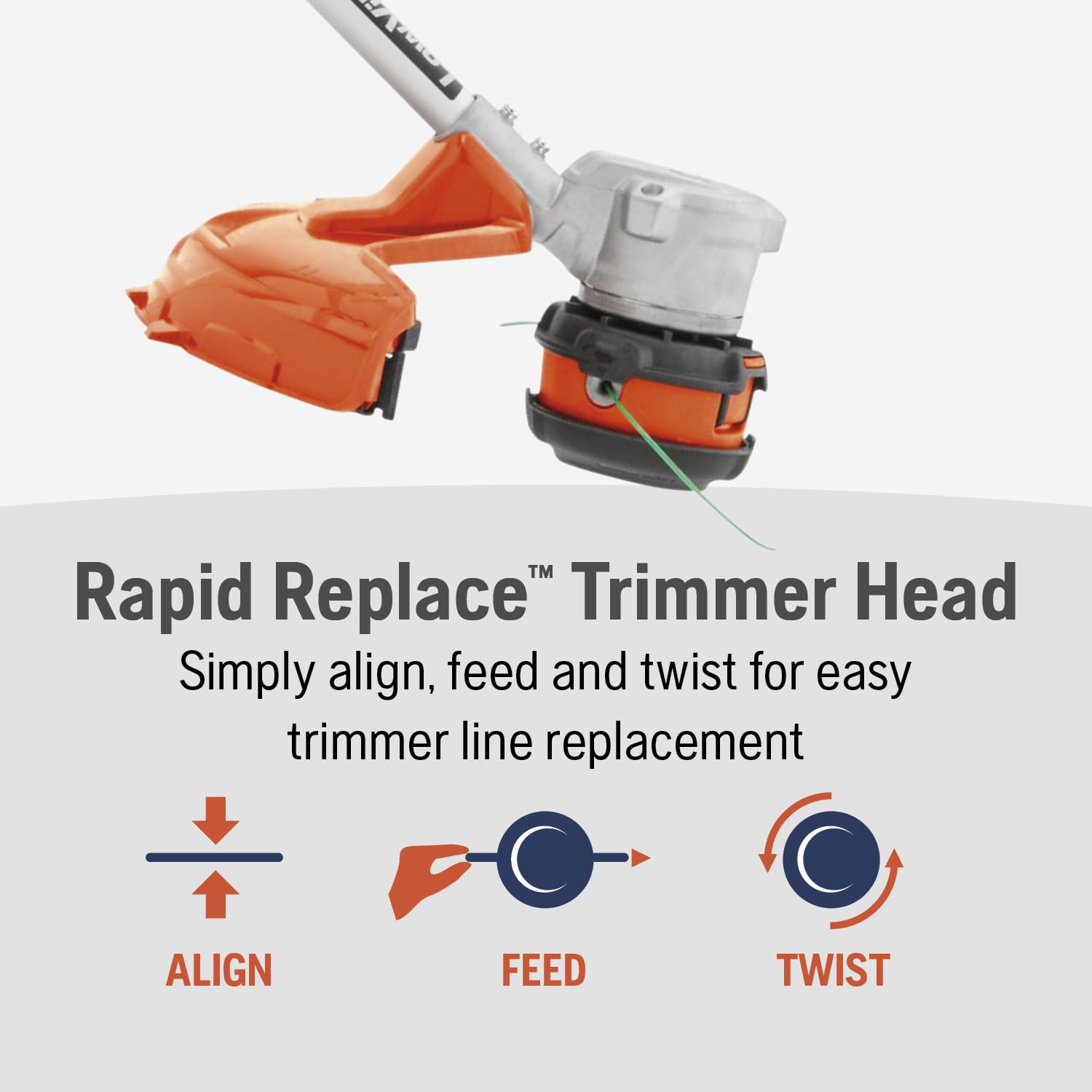 Husqvarna 320iL trimming lawn edge to demonstrate clean, precise cutting benefit