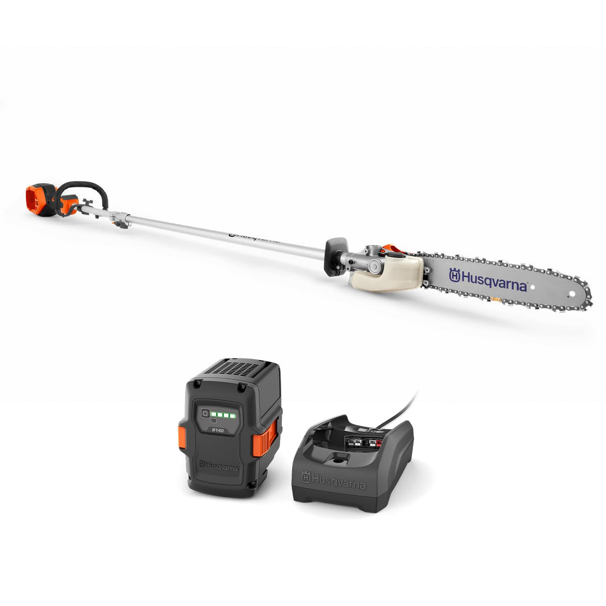 Husqvarna 330iKP front packaging showing kit components and benefits