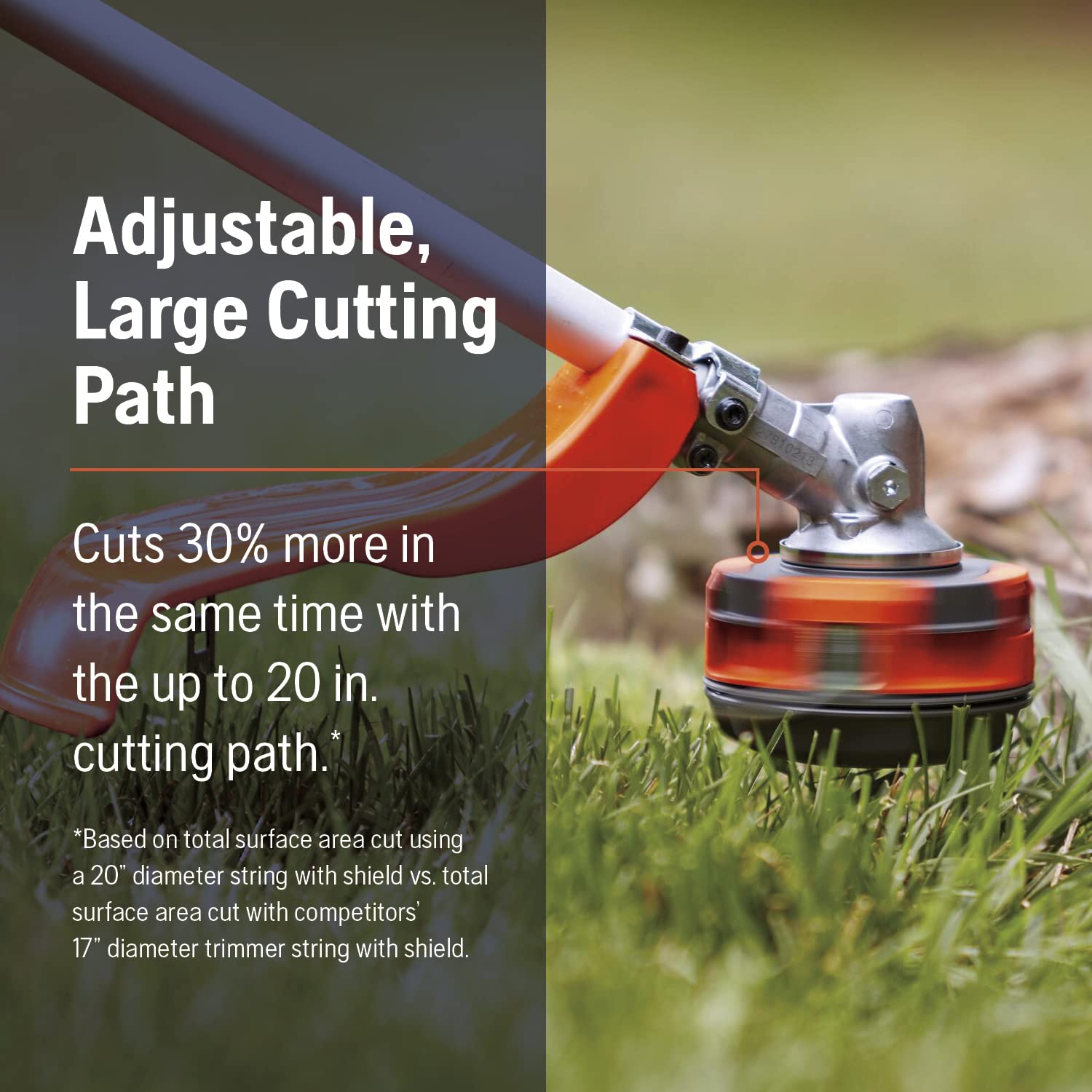 Husqvarna 330LK ergonomic handle and controls for comfortable, controlled trimming