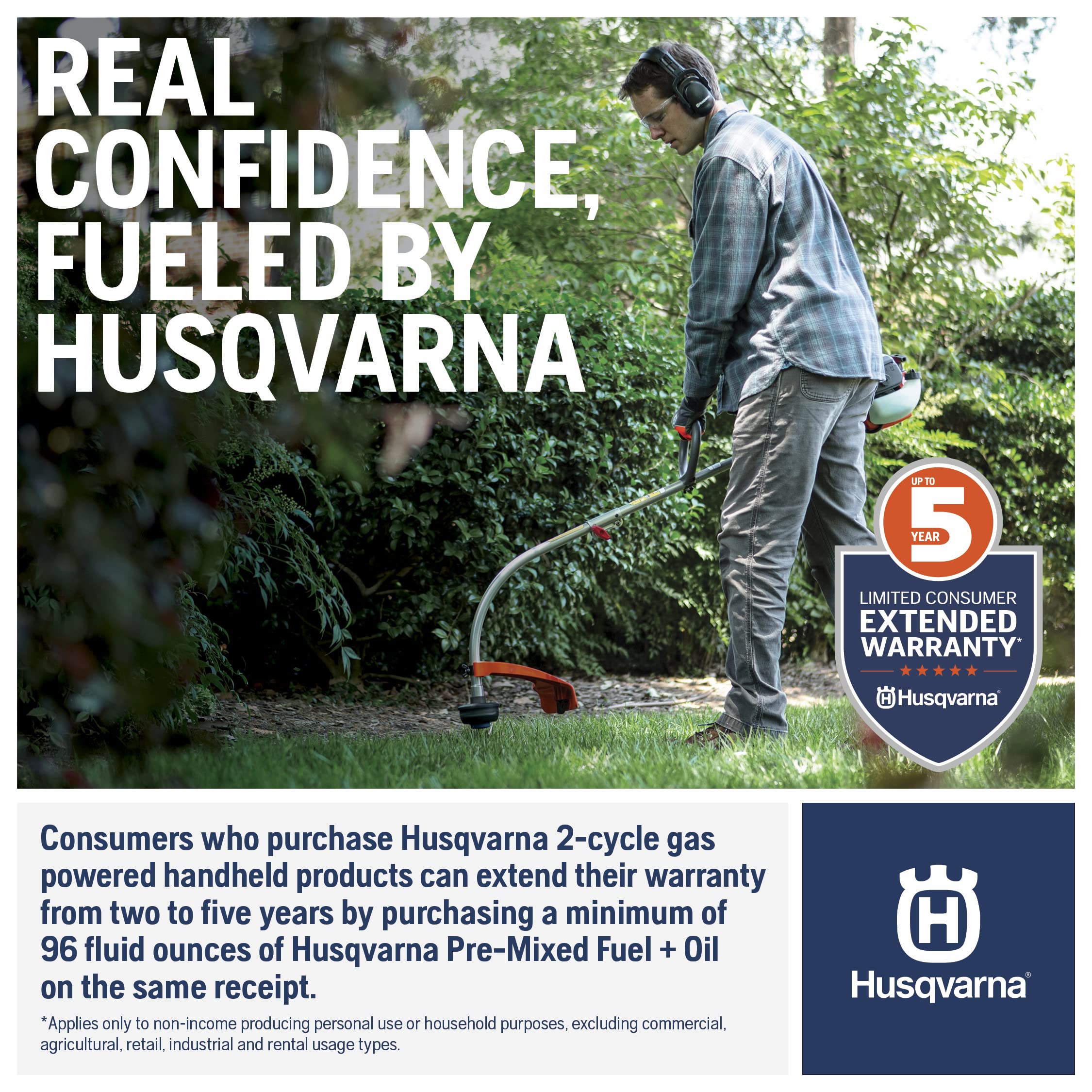 Husqvarna lifestyle gardener using blower for efficient yard maintenance benefit