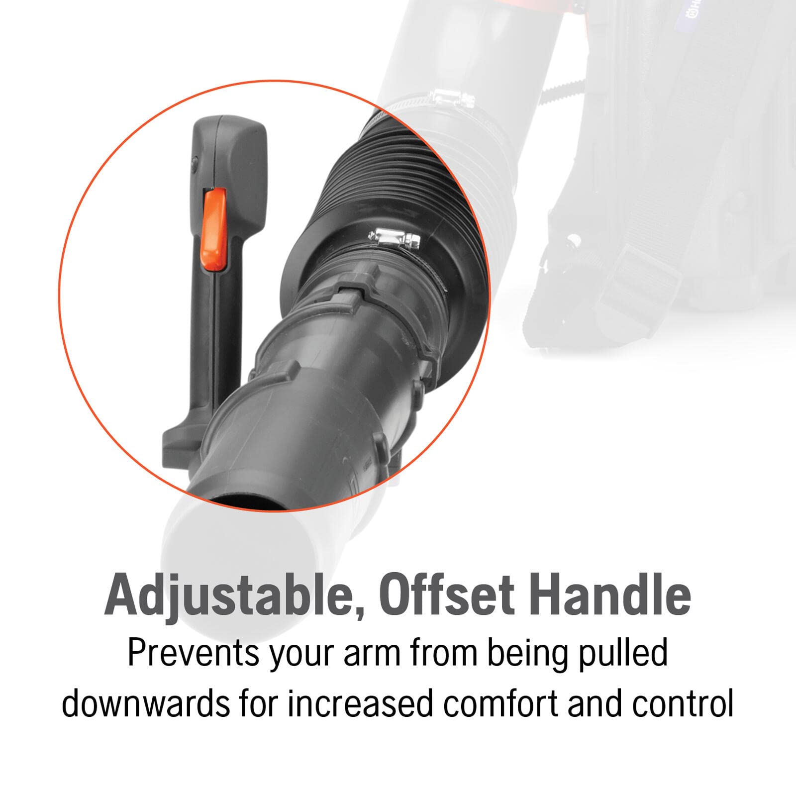 Husqvarna side scale comparison showing backpack fit and reduced fatigue benefit