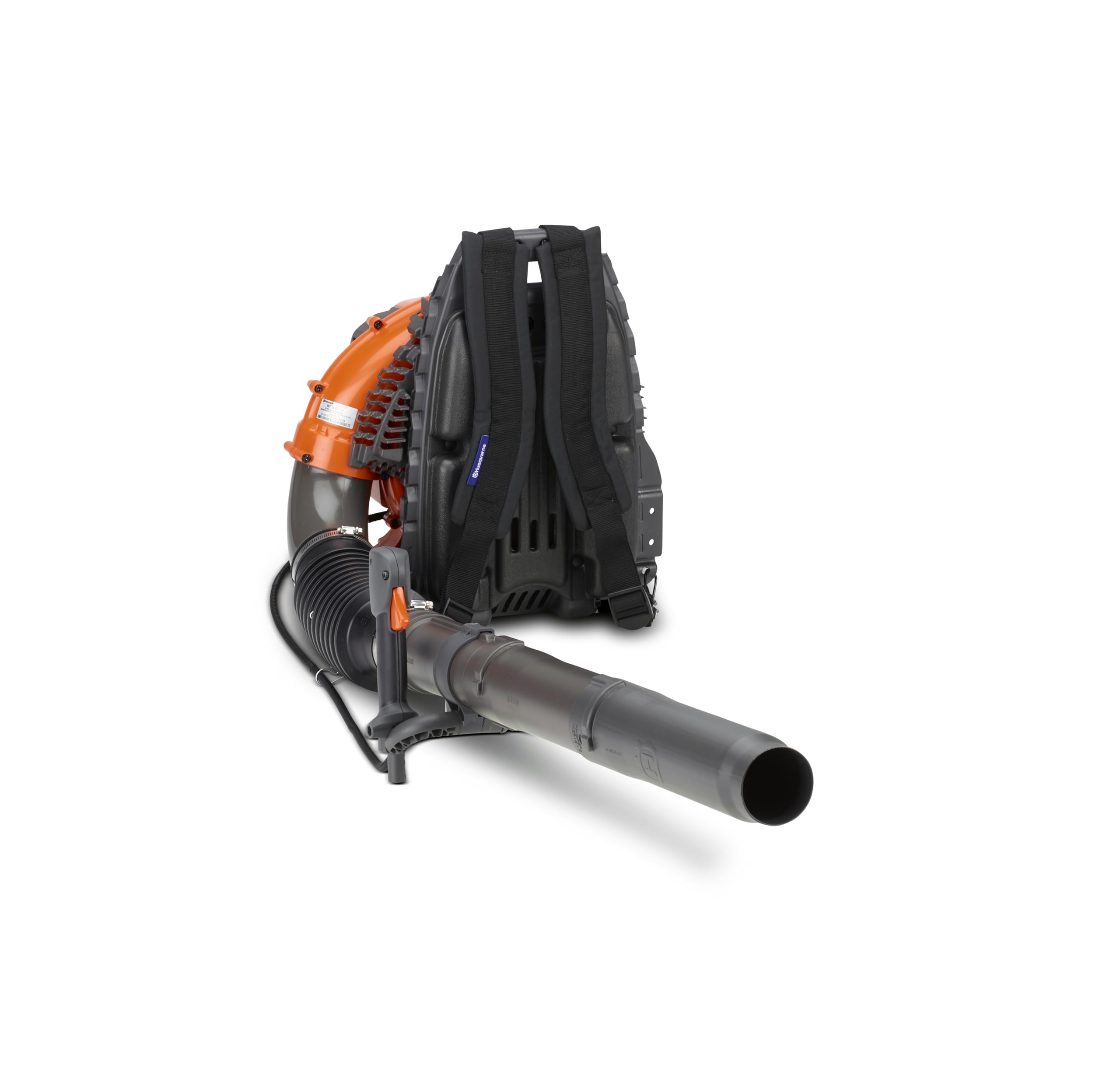 Husqvarna 360BT harness close-up illustrating wide straps and load relief