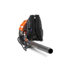 Husqvarna 360BT harness close-up illustrating wide straps and load relief