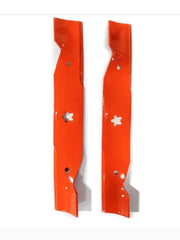 Husqvarna front view of 42-inch hi-lift blade showing clean edge for improved cutting