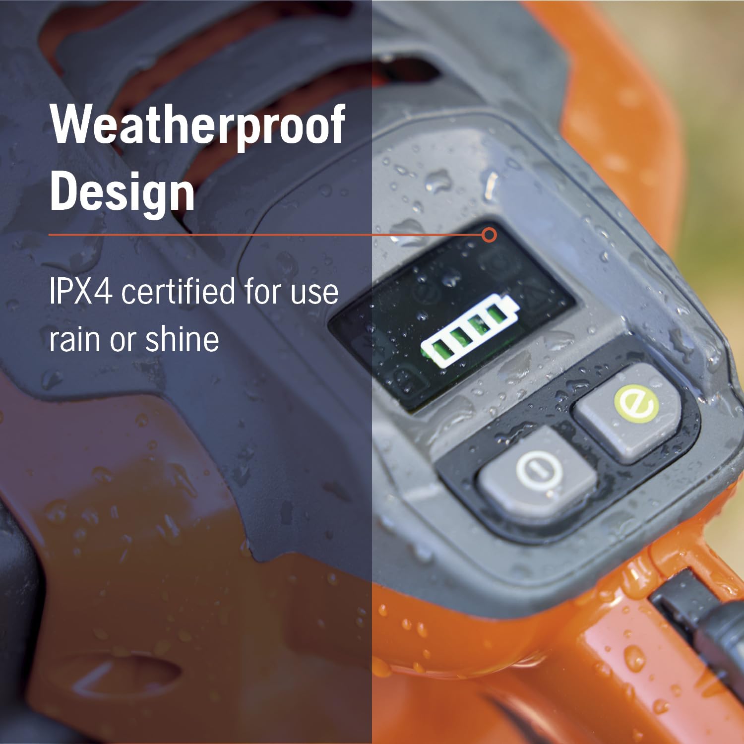 Husqvarna 435i side profile highlighting lightweight construction for reduced operator fatigue