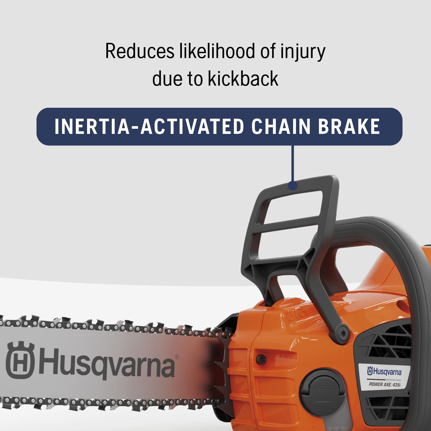 Husqvarna 435i weatherproof seal close-up demonstrating IPX4 protection in rain