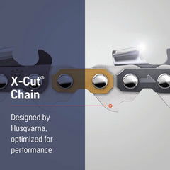 Husqvarna 445 engine detail showcasing X-Torq power and efficiency