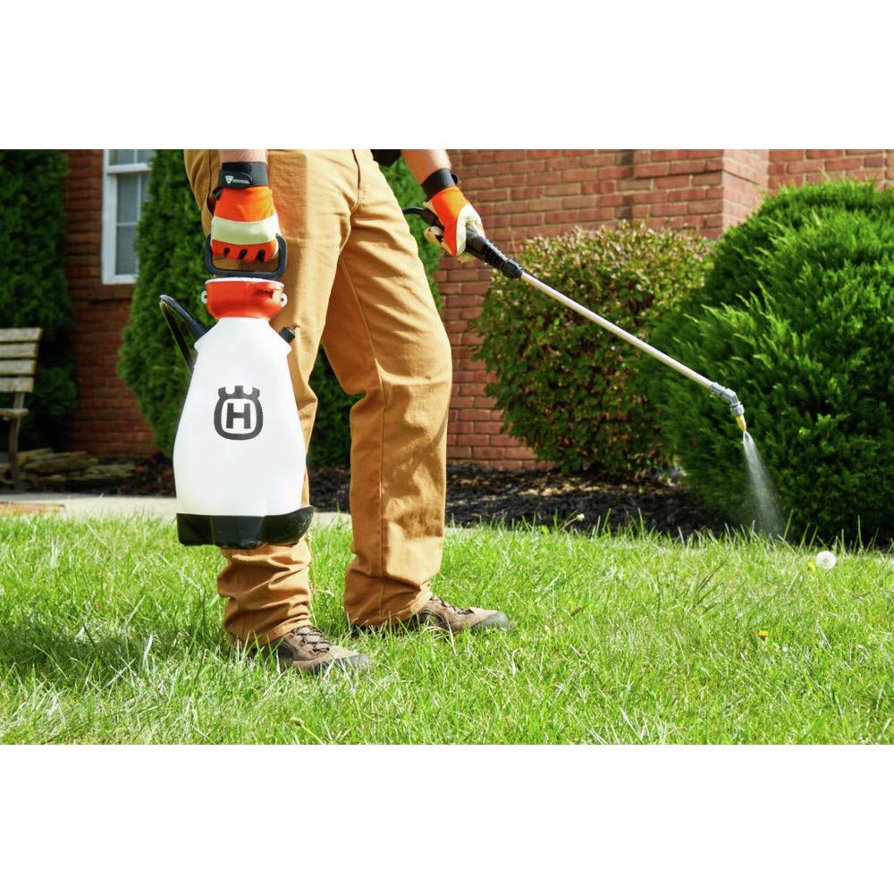 Husqvarna sprayer in use performing a precise spot treatment