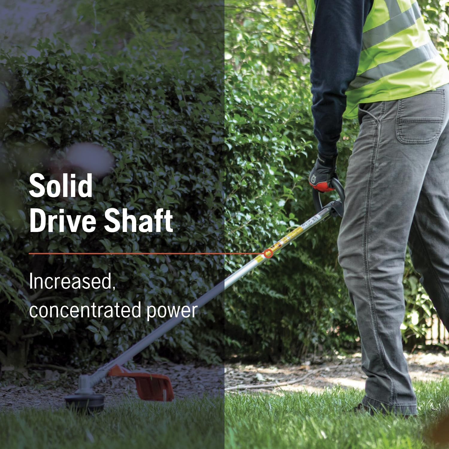 Husqvarna 525L handle and controls view for comfortable, intuitive operation