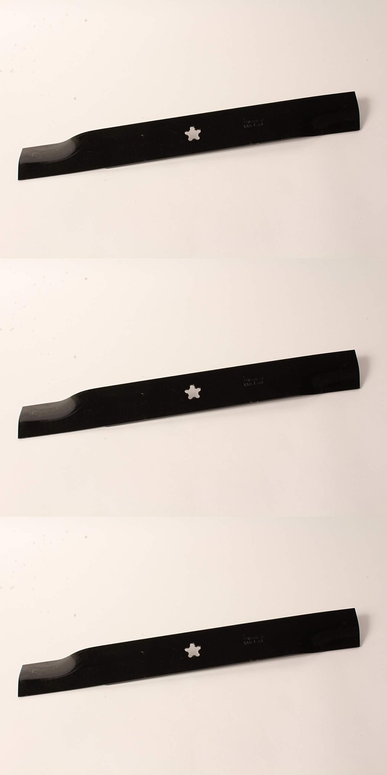 Husqvarna three-pack blades front view showing fit and OEM finish for reliable replacement