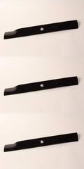 Husqvarna three-pack blades front view showing fit and OEM finish for reliable replacement