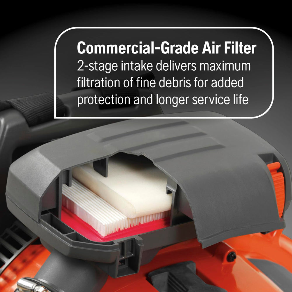 Husqvarna quick-access air filter for longer service intervals and reliability