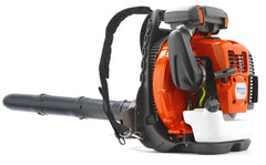 Husqvarna 570BTS front view showing compact backpack design and heavy-duty frame