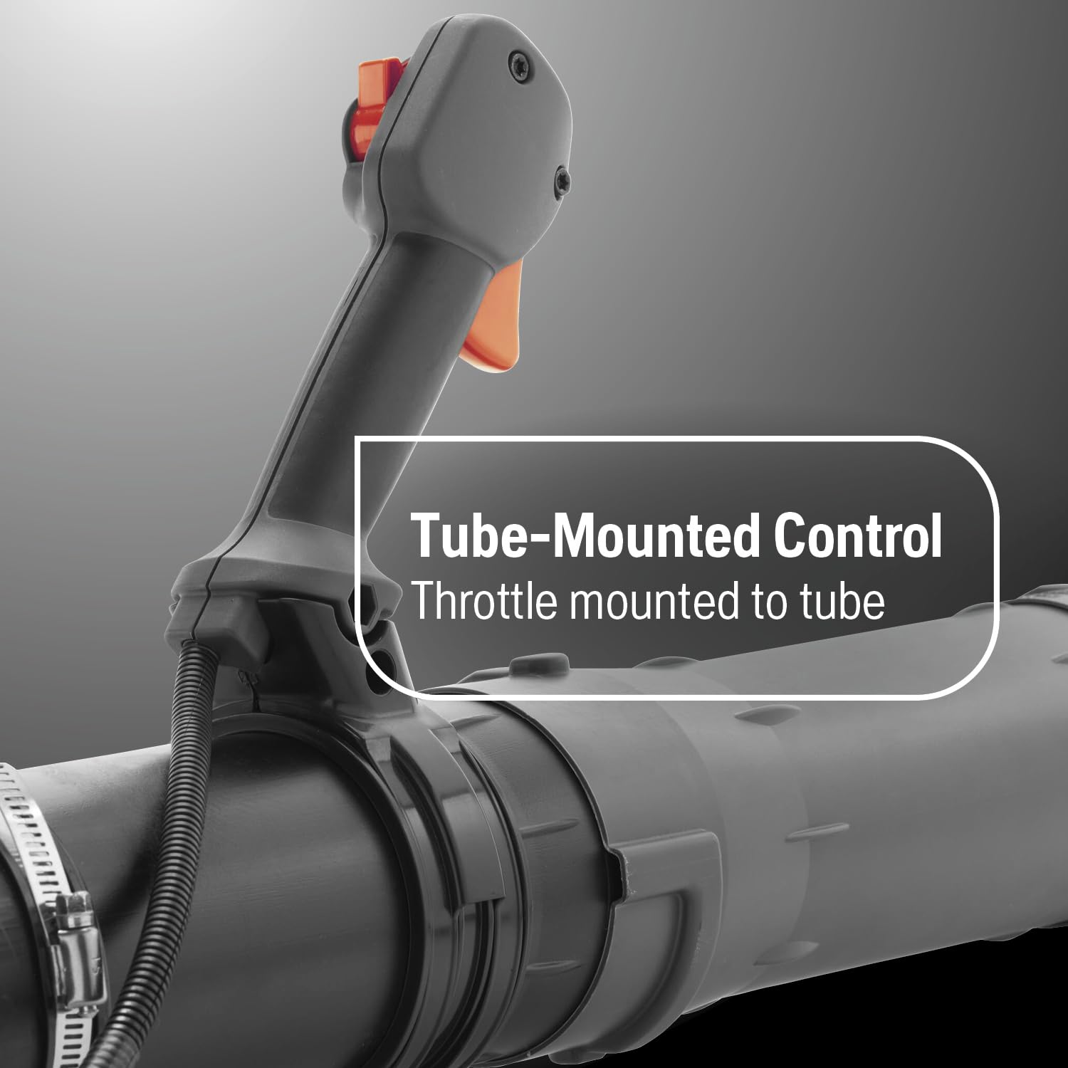 Husqvarna blower tube and nozzle delivering focused airflow for debris clearing