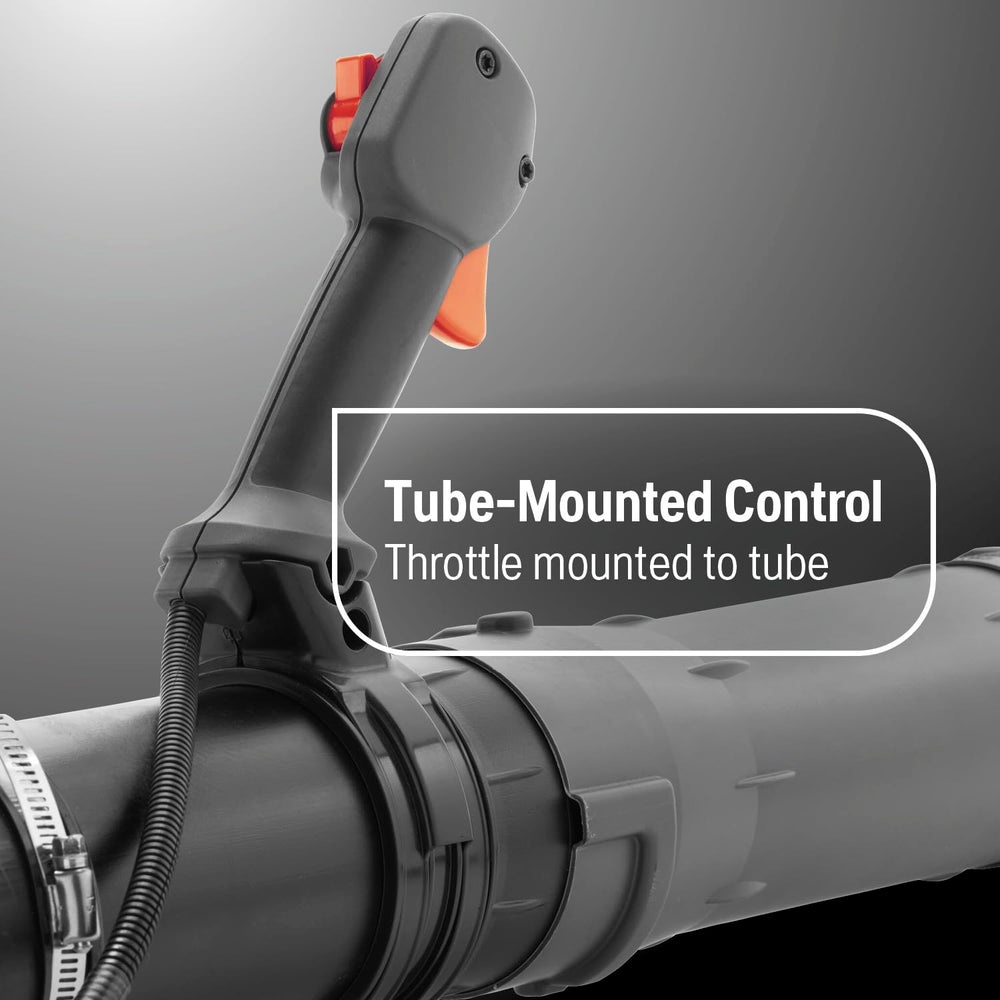 Husqvarna blower tube and nozzle delivering focused airflow for debris clearing