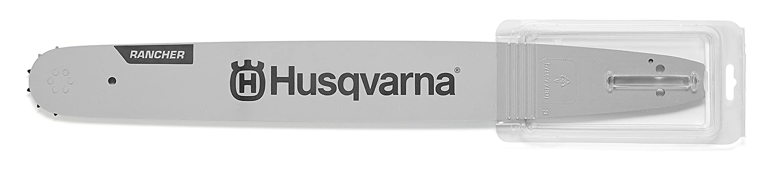 Husqvarna close-up of bar tip showing hardened rail and precise profile for smoother cuts