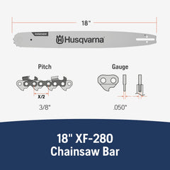 Husqvarna bar groove detail showing clean channel for chain seating and improved lubrication