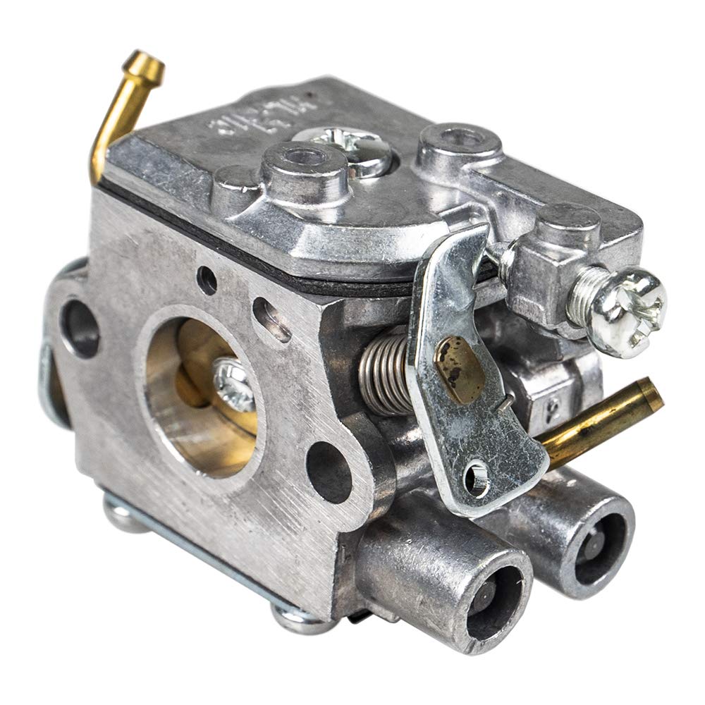 Husqvarna carburetor close-up of gasket and linkages improving seal and reliability