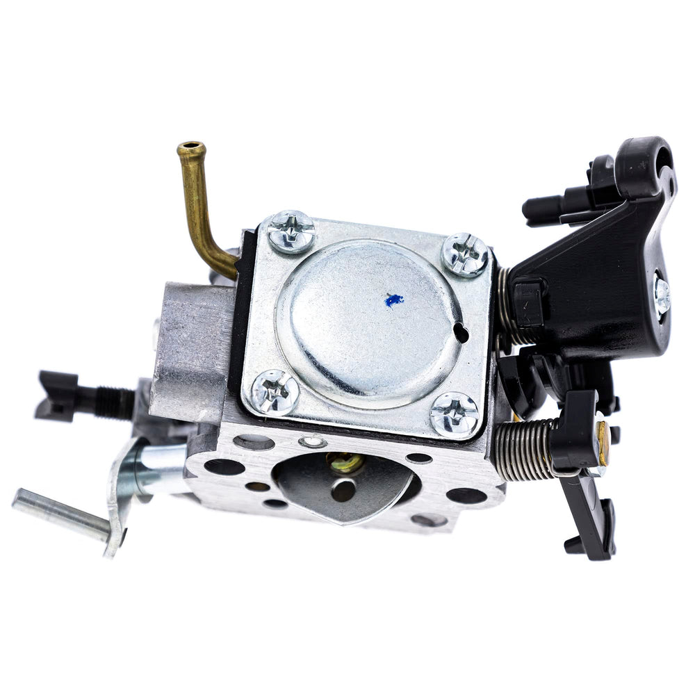 Husqvarna carburetor float bowl interior view revealing clean passages for reliable fueling