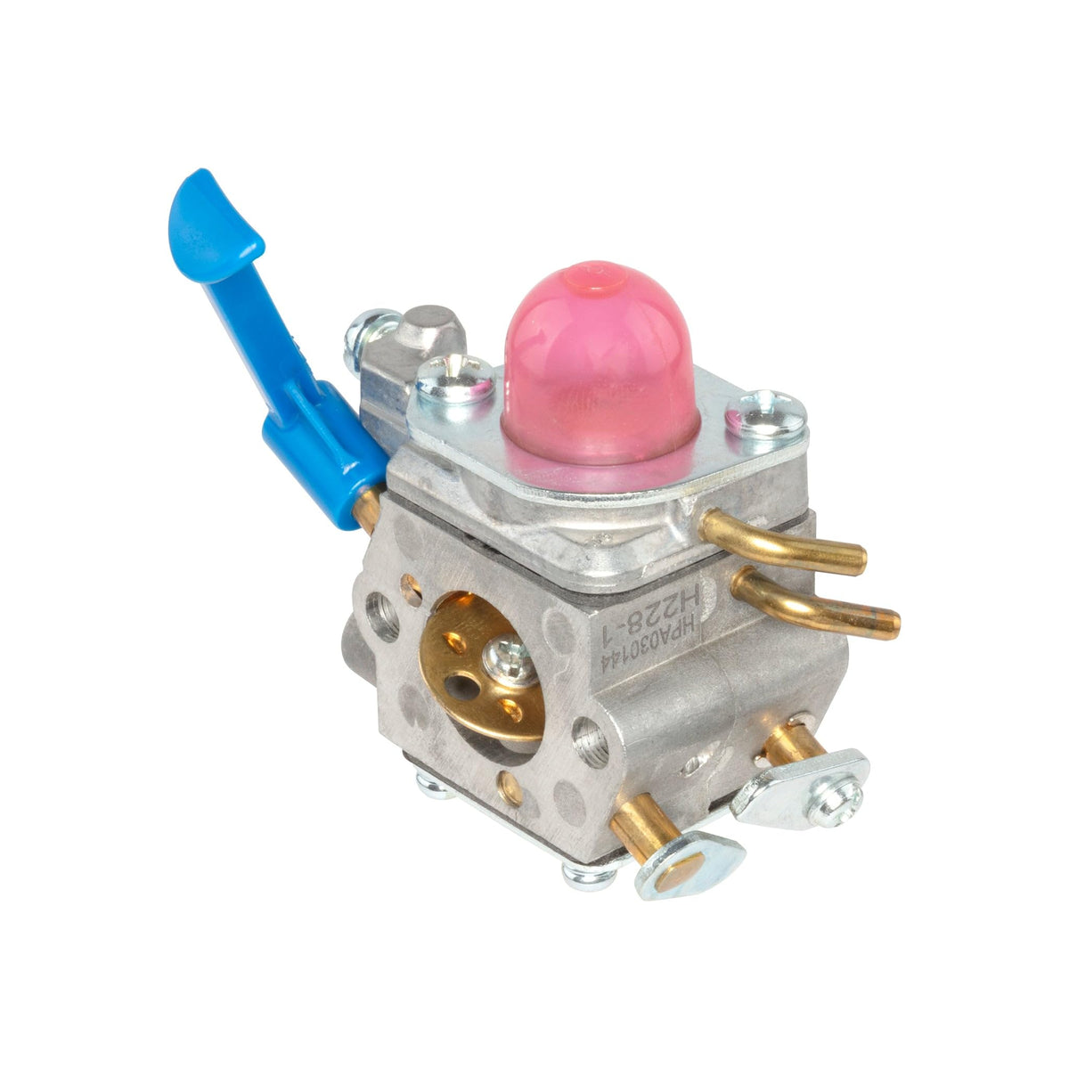Husqvarna carburetor front view showing mounting points and reliable fit