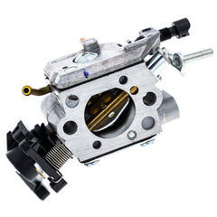 Husqvarna carburetor front view showing ports and fitment, ensures exact OEM replacement