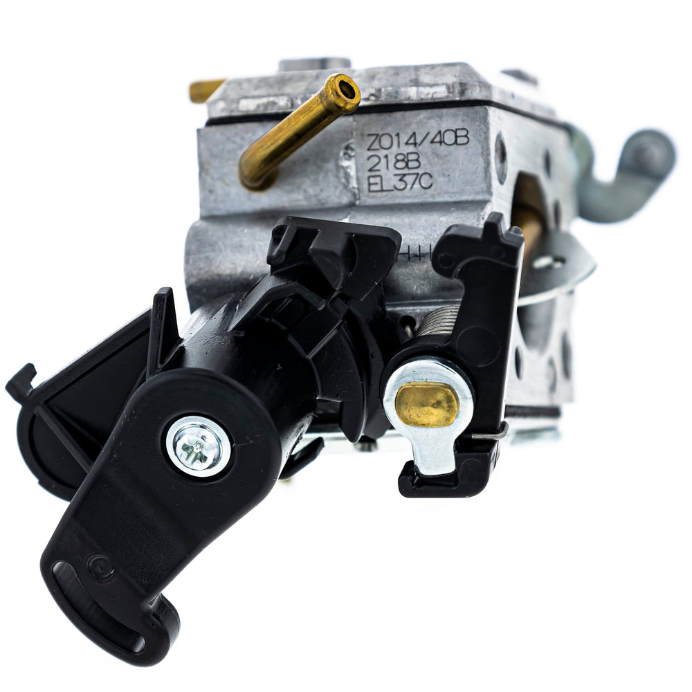 Husqvarna carburetor installed on chainsaw demonstrating direct-fit ease and restored performance