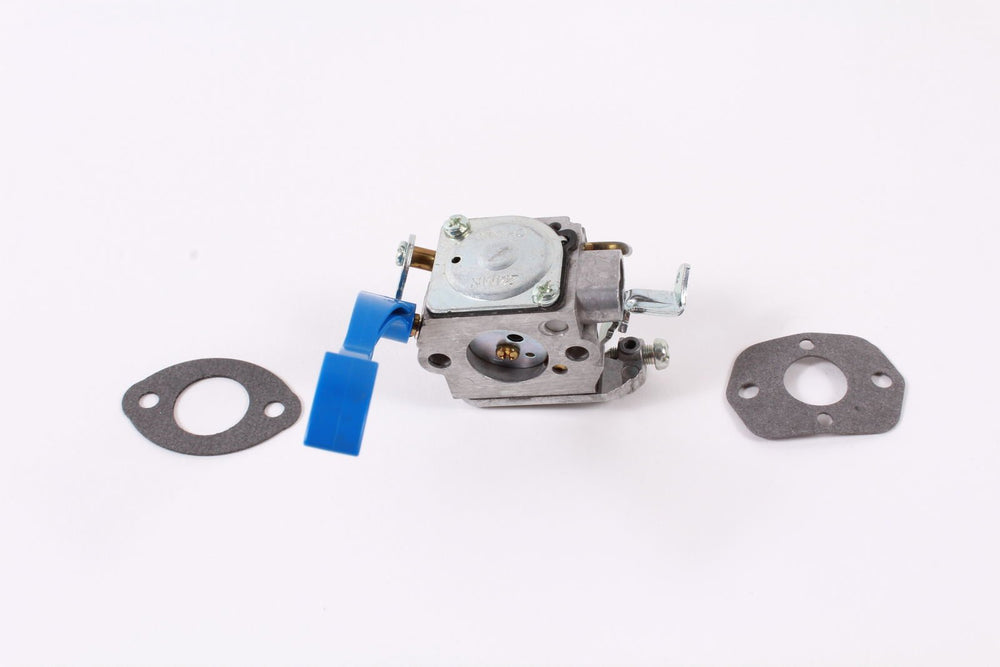 Husqvarna carburetor installed on 125B series blower demonstrating correct fitment