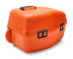 Husqvarna case open with chainsaw and tools organized, improving transport convenience