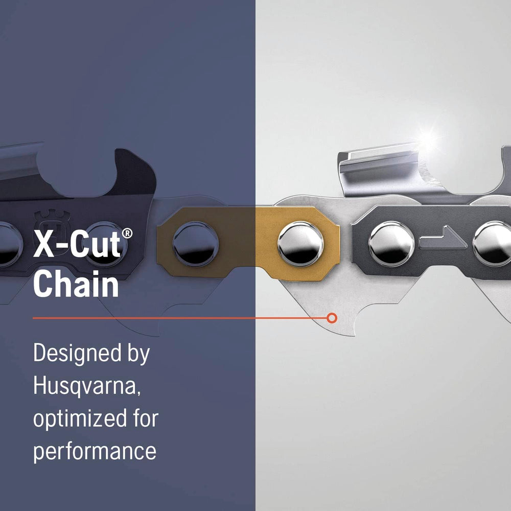Husqvarna chain mounted on 28-inch bar demonstrating fit and performance