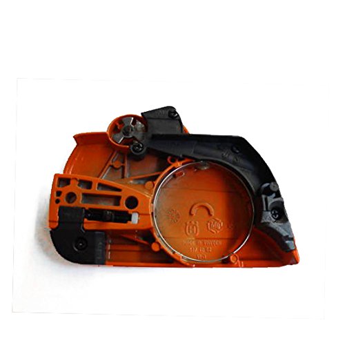 Husqvarna clutch cover closeup of brake area for precise alignment and safety