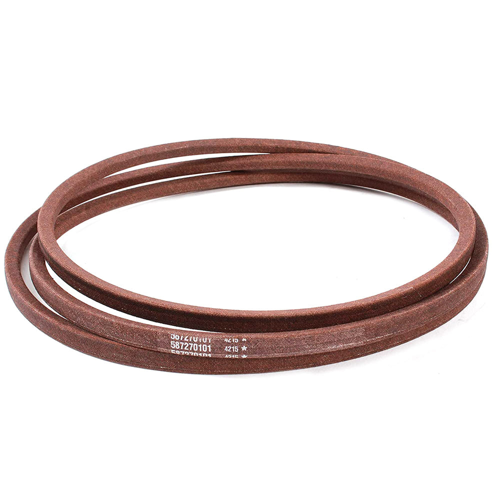 Husqvarna deck belt front view showing OEM fit and durable construction benefit