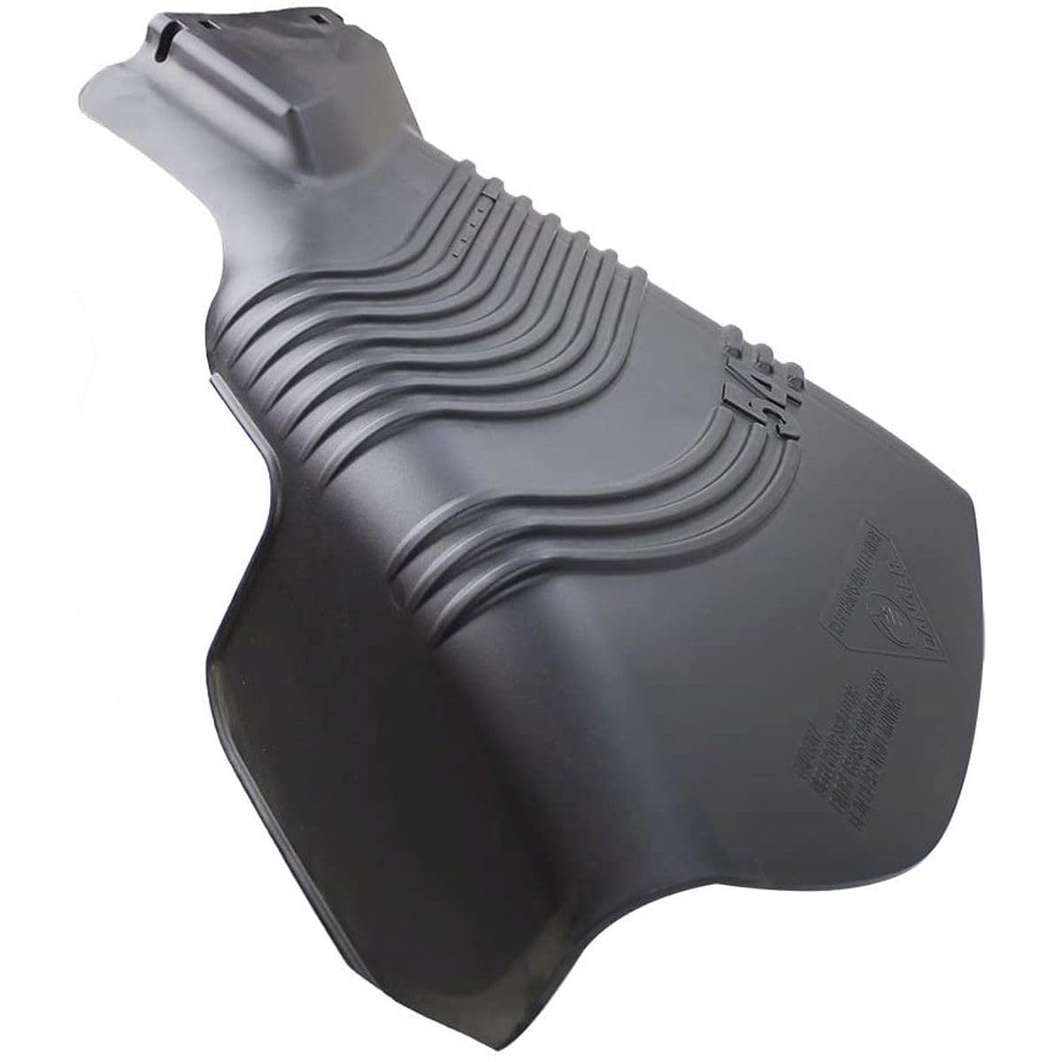 Husqvarna deflector shield front view showing full shape and coverage benefit