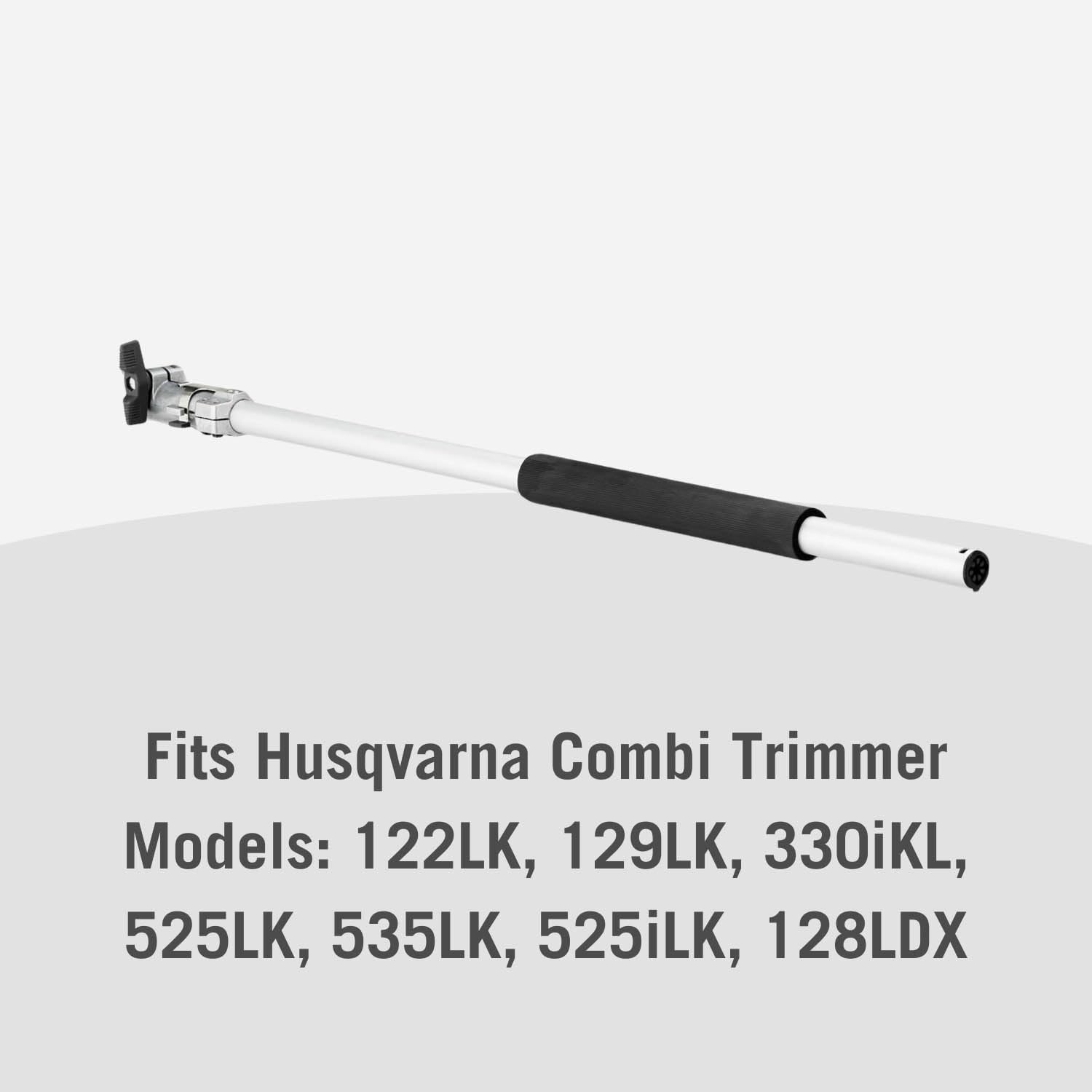 Husqvarna EX780 connection detail highlighting 0.9-inch shaft for secure fit