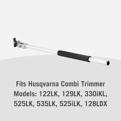 Husqvarna EX780 connection detail highlighting 0.9-inch shaft for secure fit