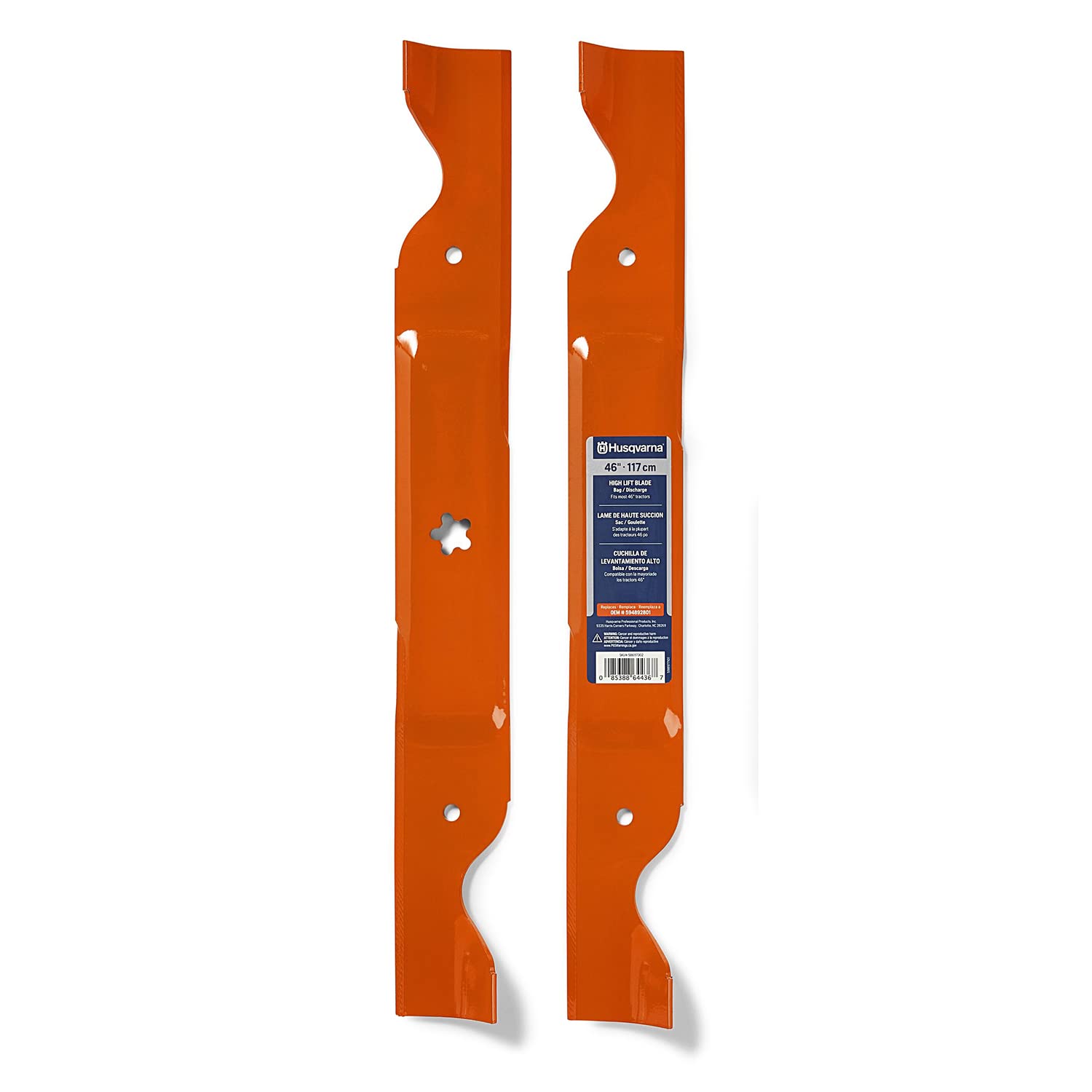 Husqvarna front-facing blades showing full length and balanced design for cleaner cuts