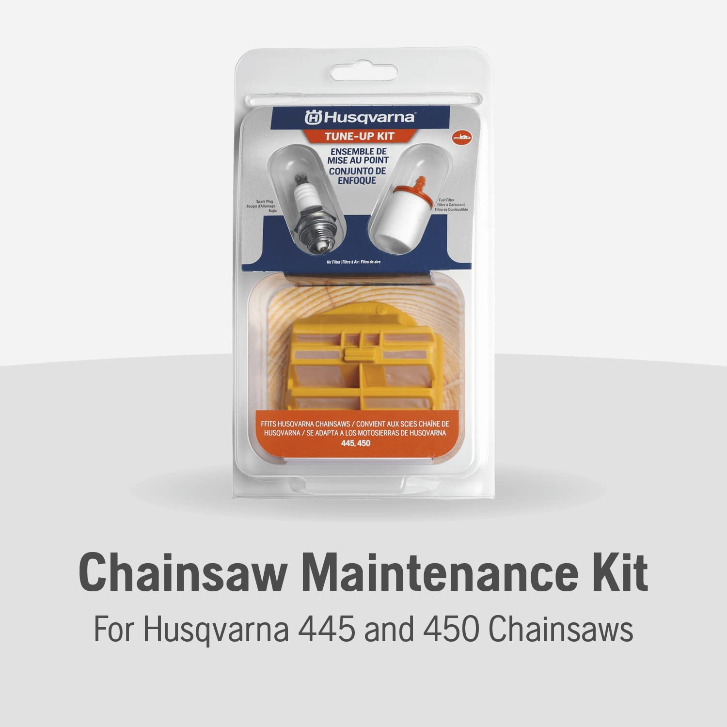 Husqvarna fuel filter inline detail illustrating debris protection and steady fuel flow