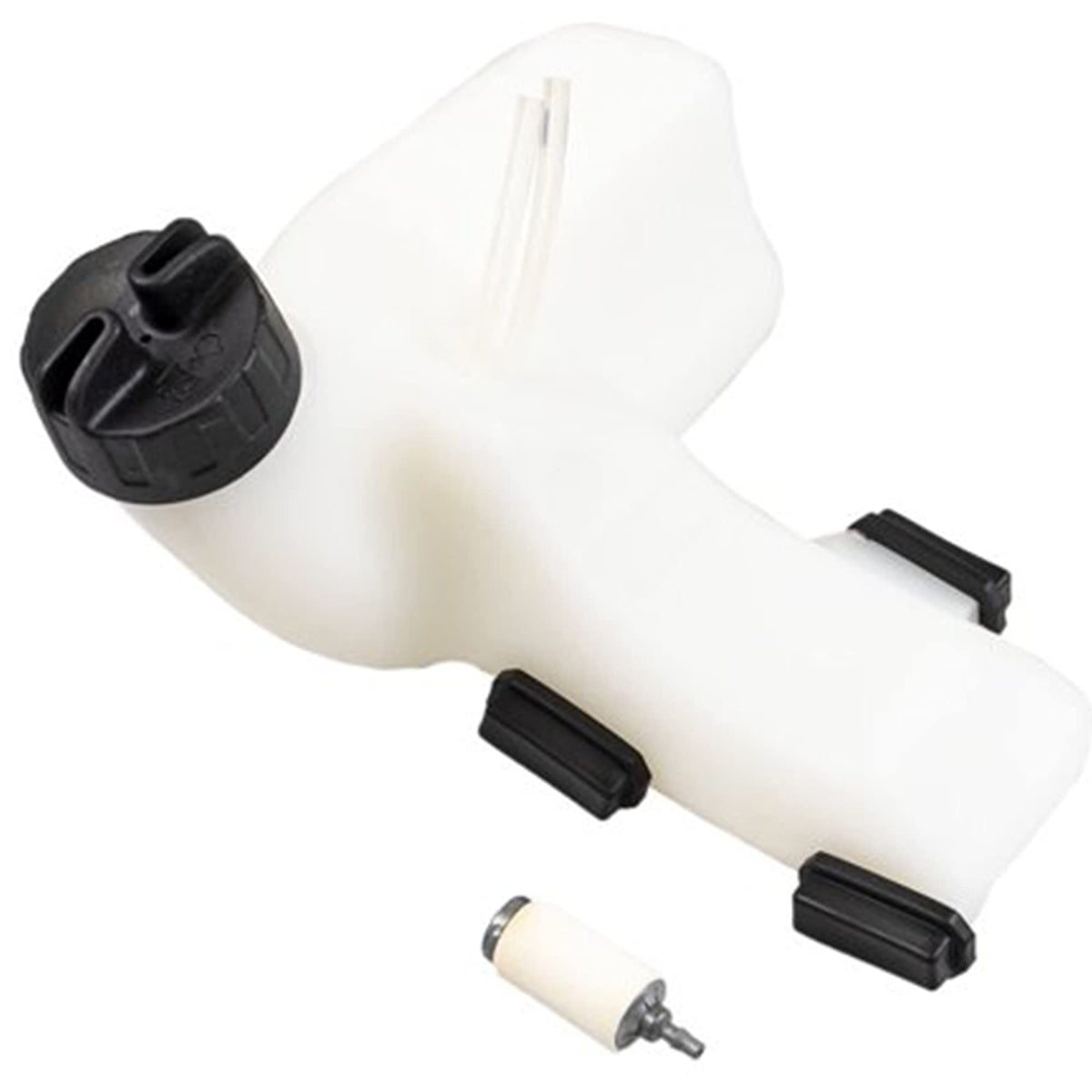 Husqvarna fuel tank front profile showing mounting points for precise fit