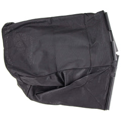 Husqvarna front view of grass catcher bag showing secure fit and tidy clipping collection