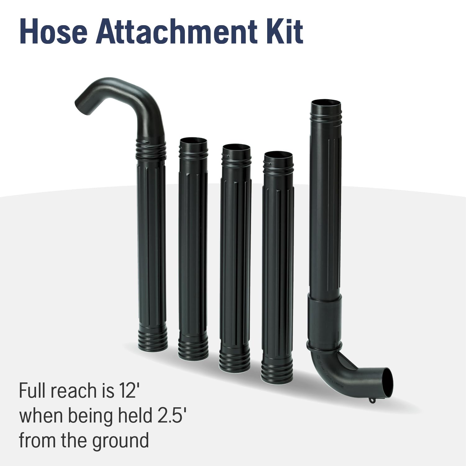Husqvarna gutter attachment in use reaching rooftop gutter from ground, improves safety and reach