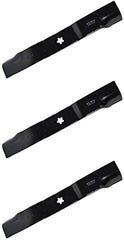 Husqvarna hi-lift blade front view showing edge and hole pattern for accurate fit