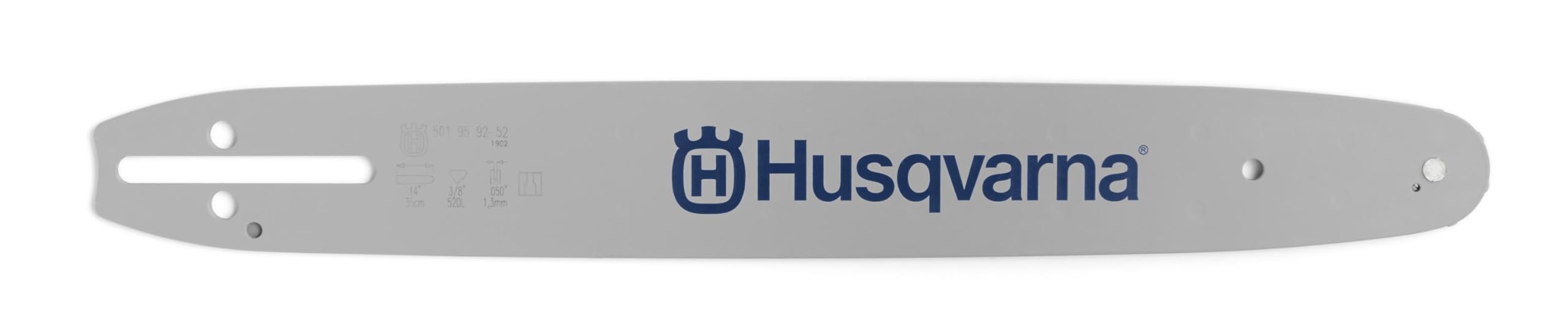 Close-up of Husqvarna HL280 nose and rails highlighting low-kickback design benefits