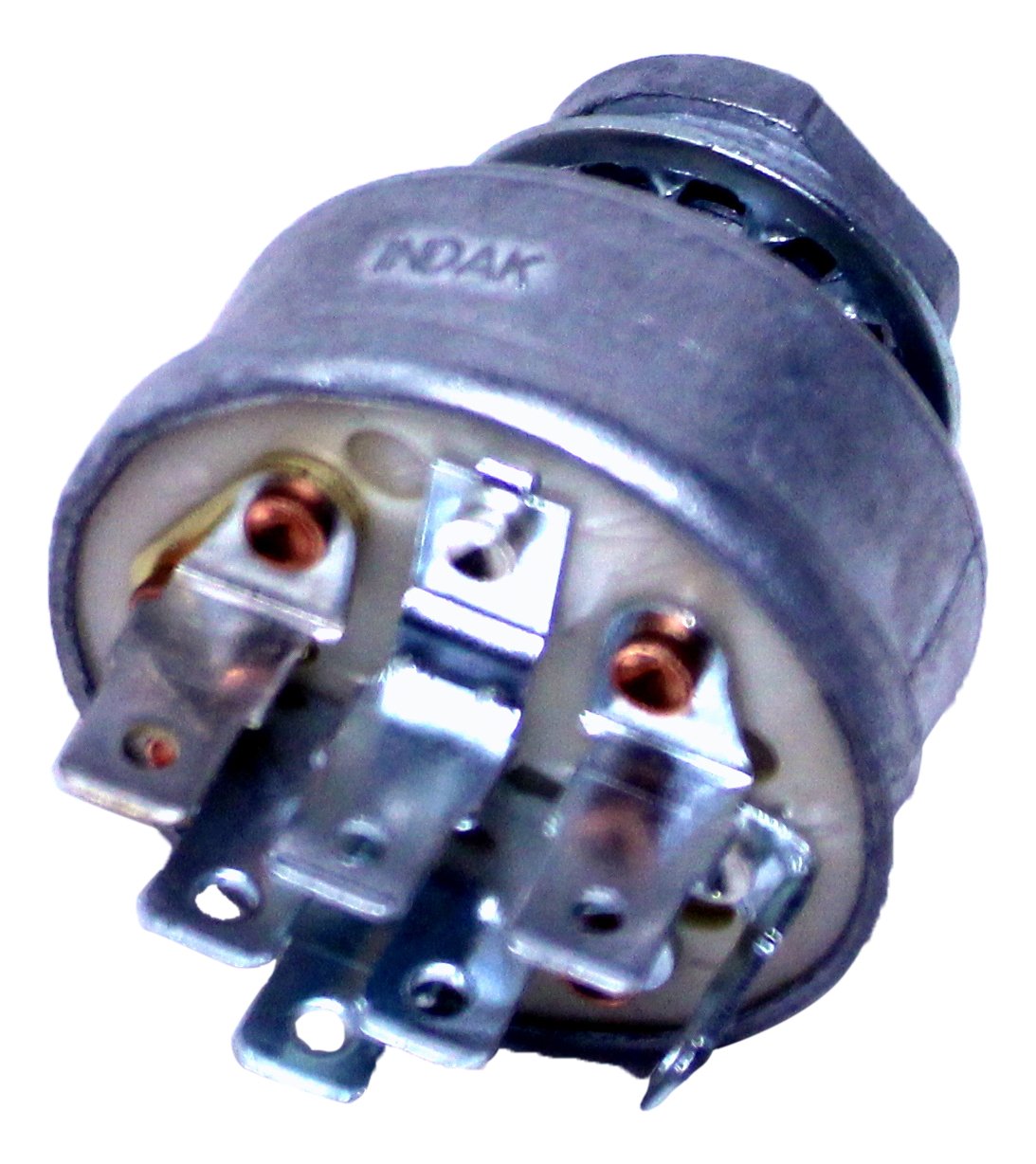 Husqvarna ignition switch front view showing clear connector and easy replacement benefit