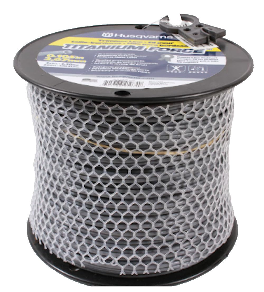 Husqvarna line close-up texture highlighting co-polymer construction and reduced wear