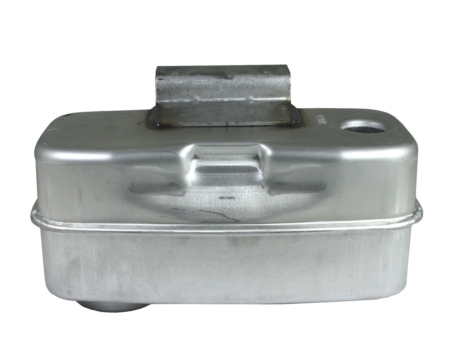 Husqvarna muffler front view showing mounting points and exact OEM fit