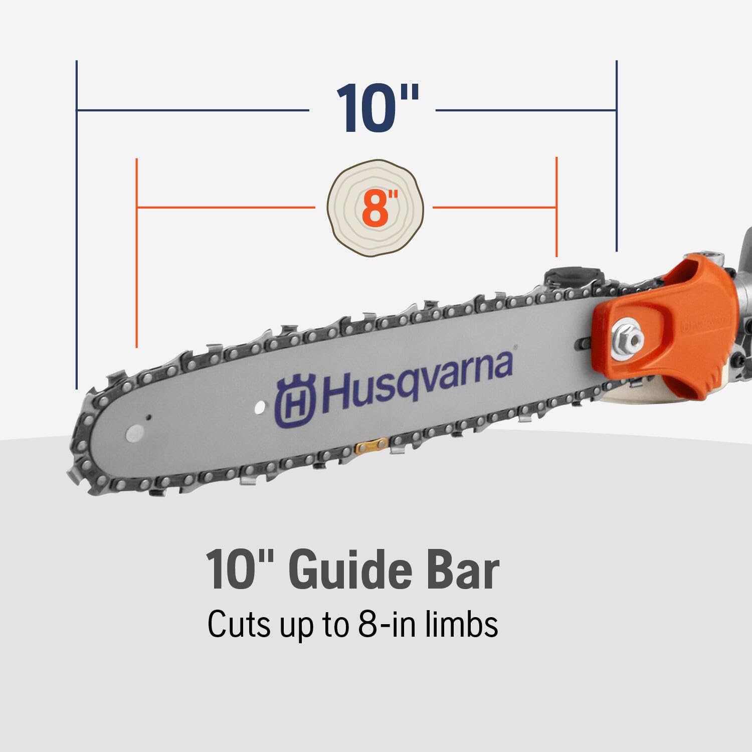 Husqvarna powerhead attachment mount detail for quick swaps