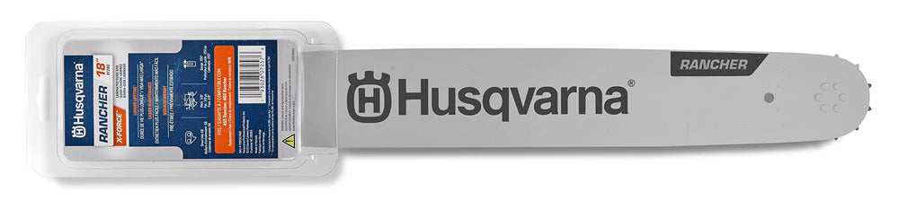 Husqvarna 18-inch Rancher bar front view showing fit and robust construction benefit accurate alignment